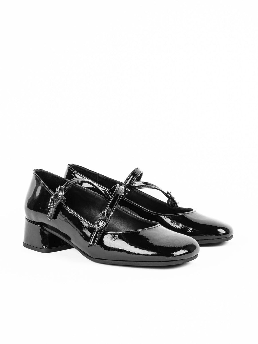 CB02 PATENT LEATHER HEEL SHOES