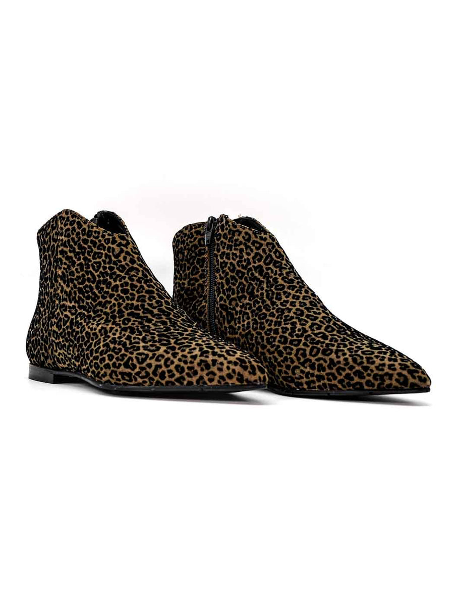 DF43 FLOCKED SUEDE ANKLE BOOTS