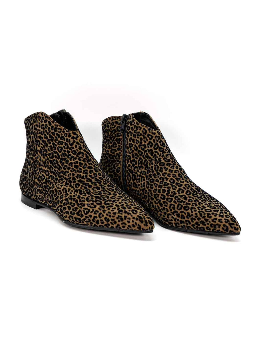 DF43 FLOCKED SUEDE ANKLE BOOTS