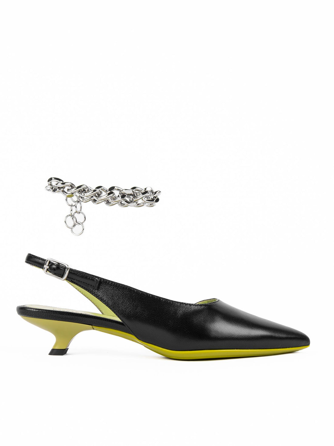 FRF1 LEATHER SLINGBACK WITH METAL ANKLE BRACELET