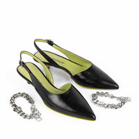 FRF1 LEATHER SLINGBACK WITH METAL ANKLE BRACELET
