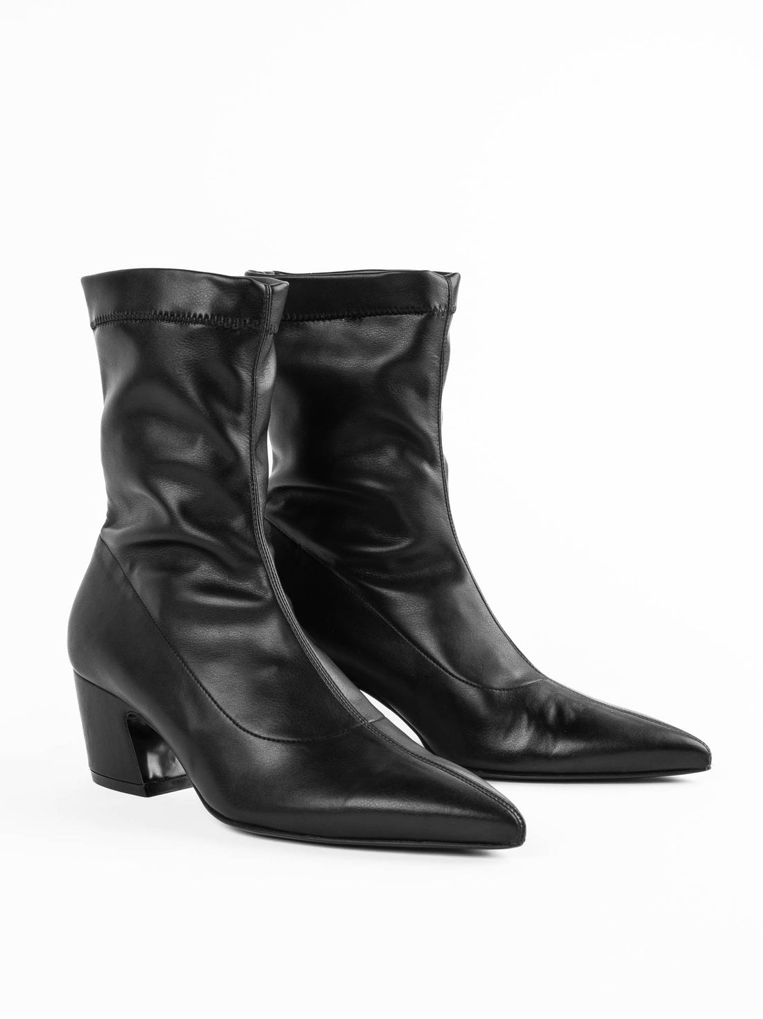 FRU01 FAUX-LEATHER HEEL ANKLE BOOTS