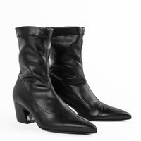 FRU01 FAUX-LEATHER HEEL ANKLE BOOTS