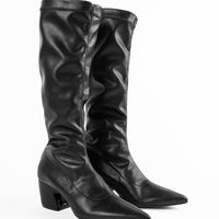 FRU04 FAUX-LEATHER HEEL TALL BOOTS