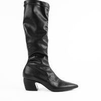 FRU04 FAUX-LEATHER HEEL TALL BOOTS