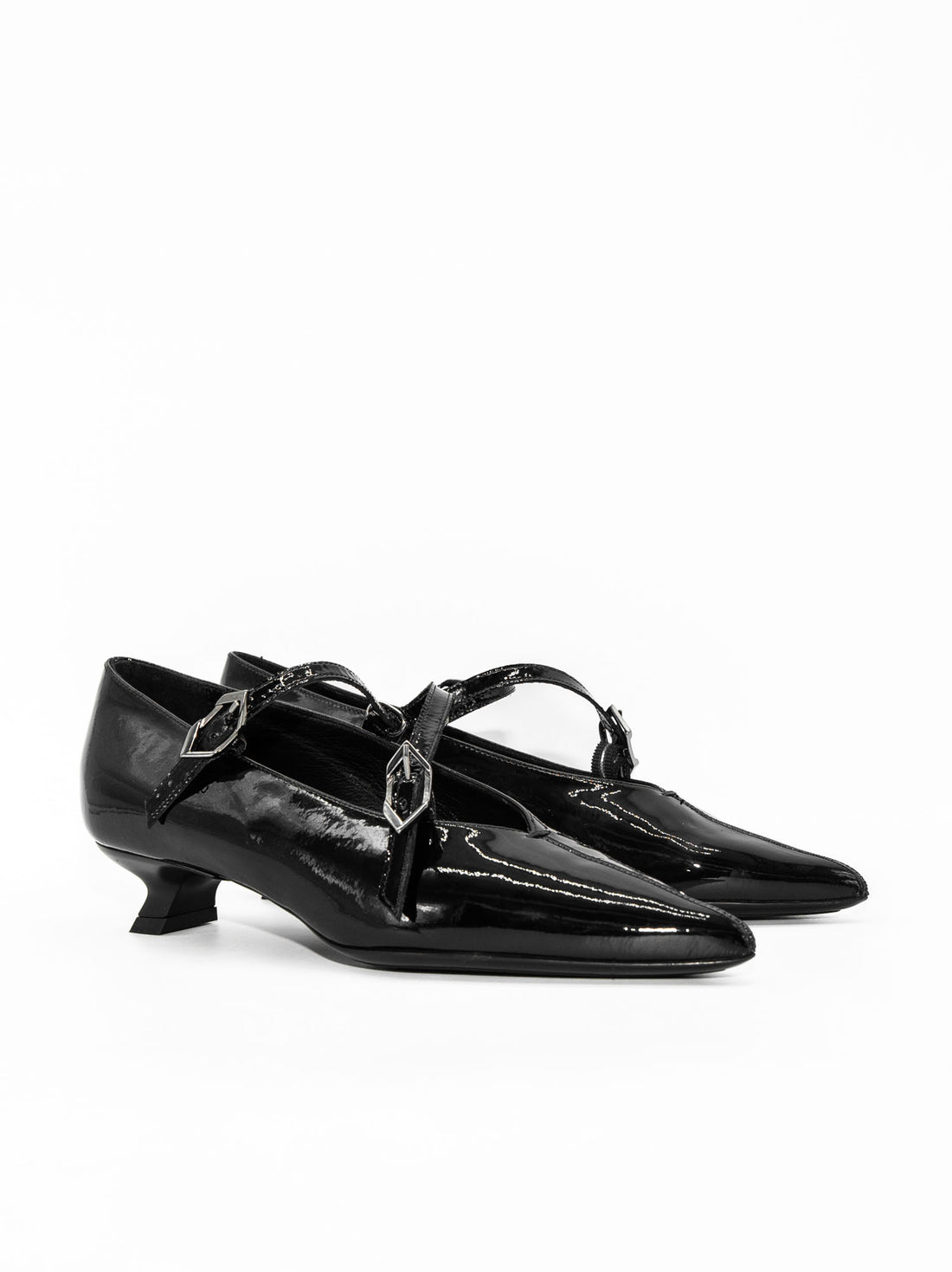 FT24 PATENT LEATHER HEEL SHOES