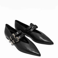 FZP25 LEATHER FLAT SHOES