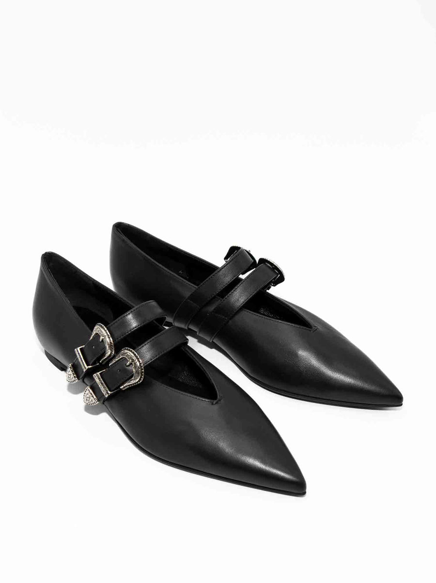 FZP25 LEATHER FLAT SHOES