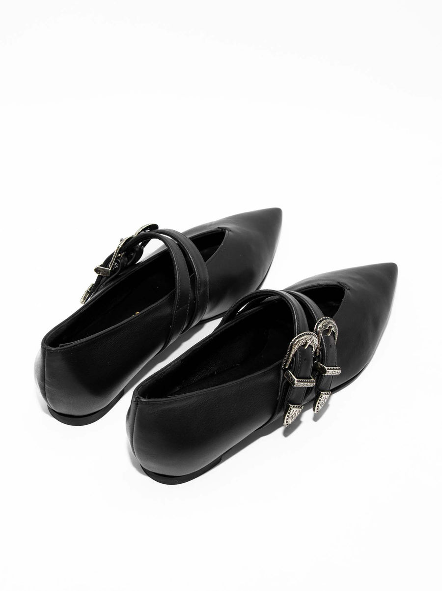 FZP25 LEATHER FLAT SHOES