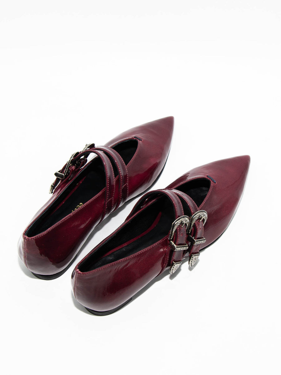 FZP25 PATENT LEATHER FLAT SHOES