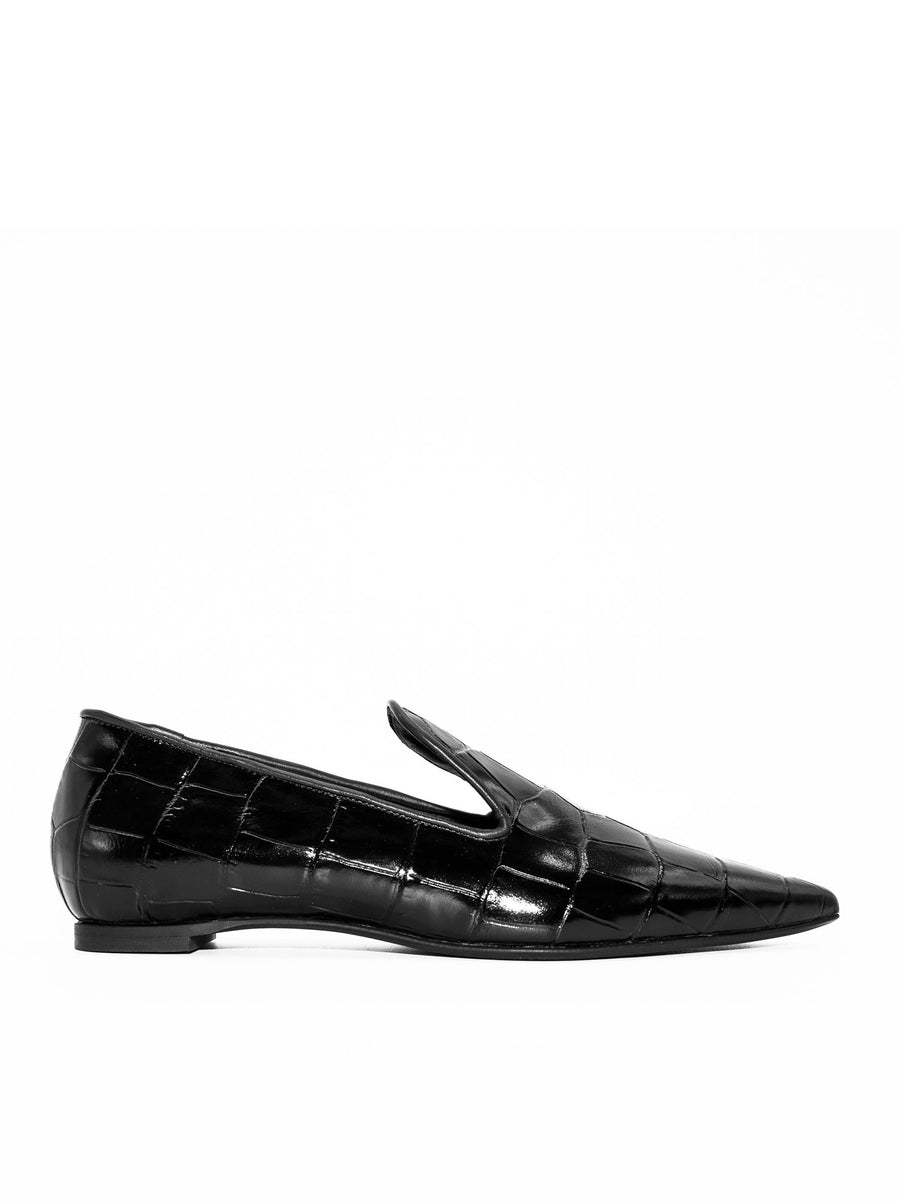 FZP28 CROCO-EMBOSSED LEATHER LOAFERS