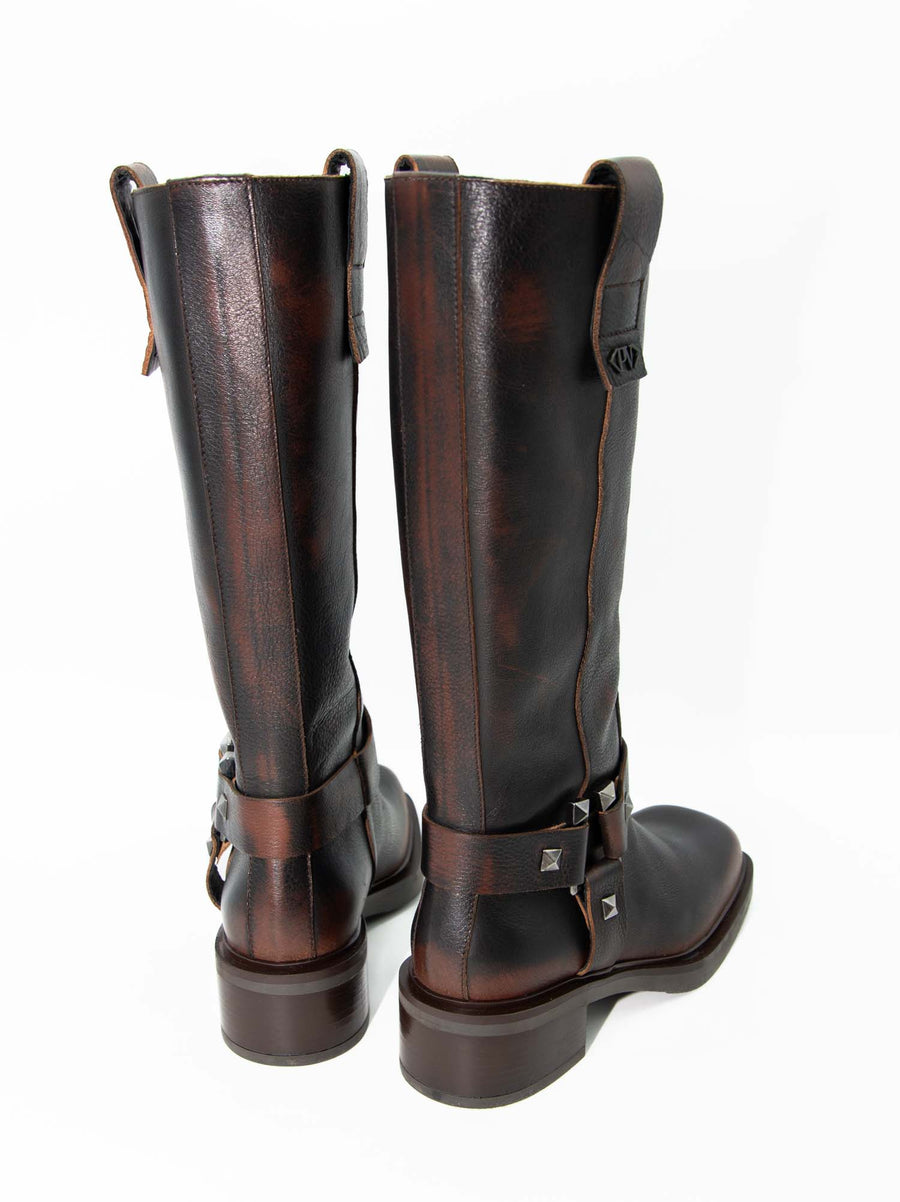 GAL12 LEATHER TALL BOOTS