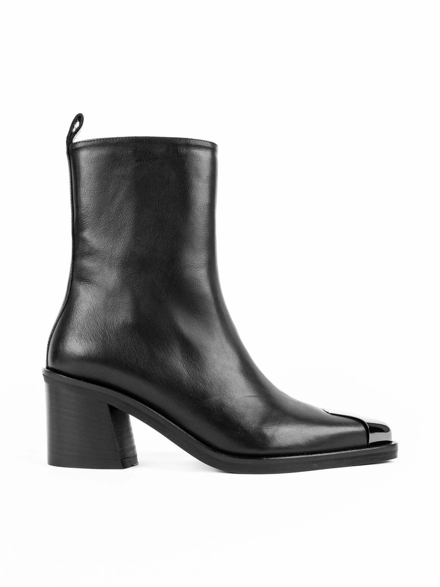 GPU01 LEATHER HEEL ANKLE BOOTS