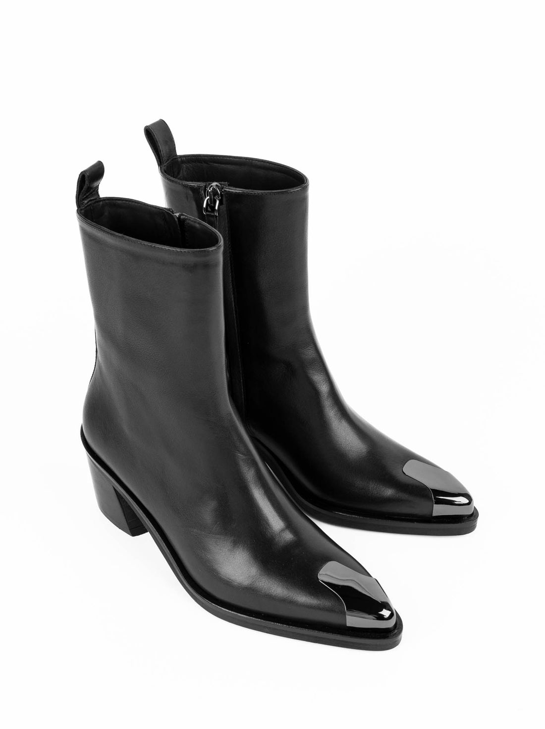 GPU01 LEATHER HEEL ANKLE BOOTS