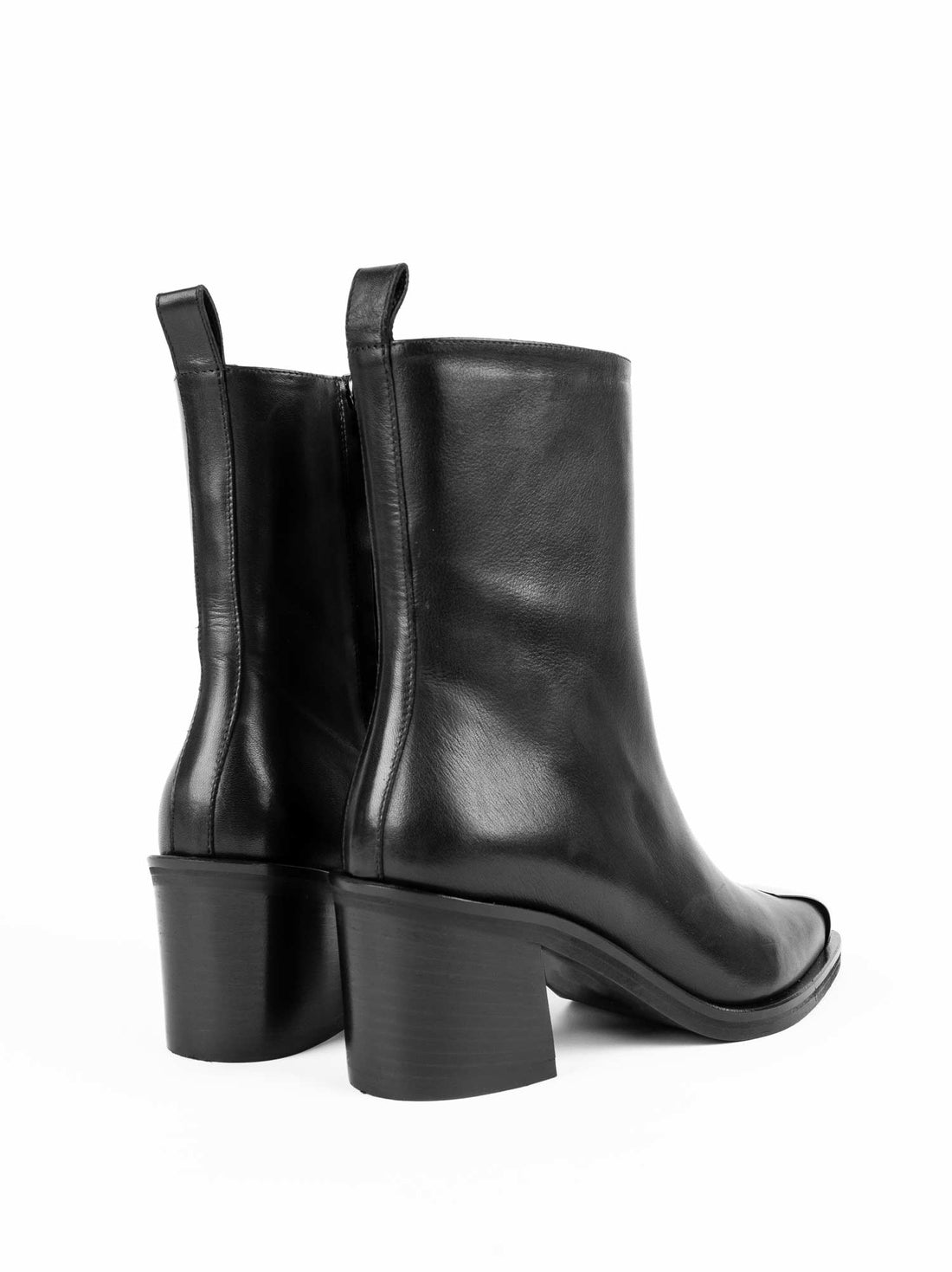 GPU01 LEATHER HEEL ANKLE BOOTS