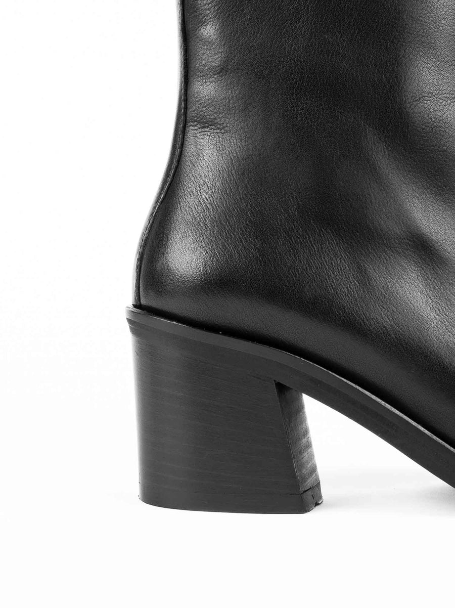 GPU01 LEATHER HEEL ANKLE BOOTS