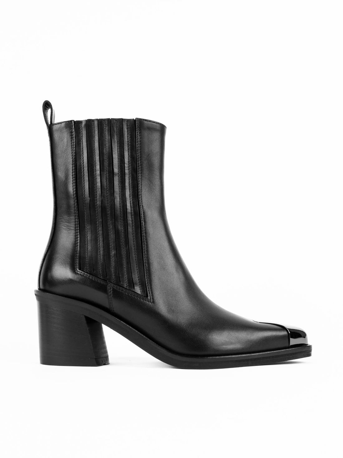 GPU02 LEATHER CHELSEA HEEL ANKLE BOOTS