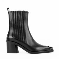 GPU02 LEATHER CHELSEA HEEL ANKLE BOOTS