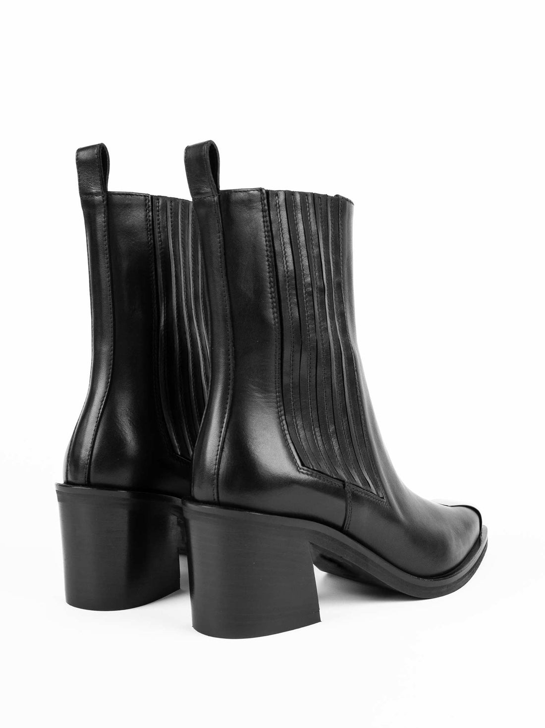 GPU02 LEATHER CHELSEA HEEL ANKLE BOOTS