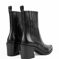 GPU02 LEATHER CHELSEA HEEL ANKLE BOOTS