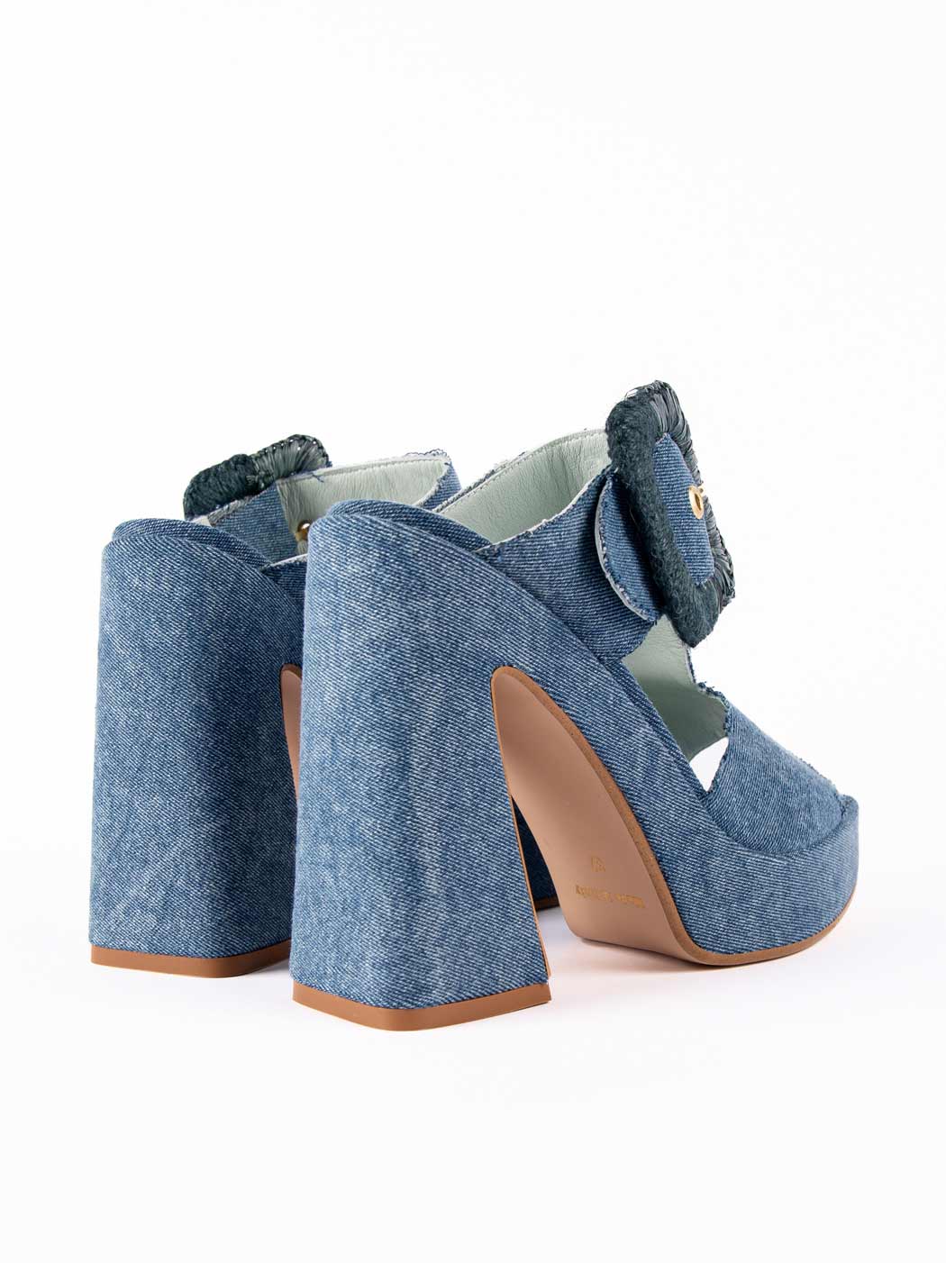 GVP68 DENIM PLATFORM MULES