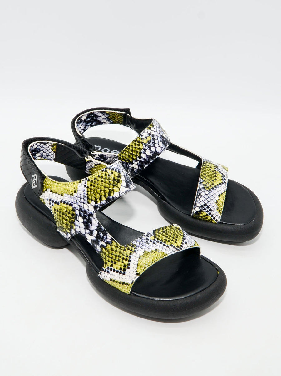 JCP01 SNAKE PRINT LEATHER SANDALS