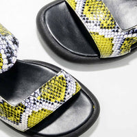 JCP01 SNAKE PRINT LEATHER SANDALS