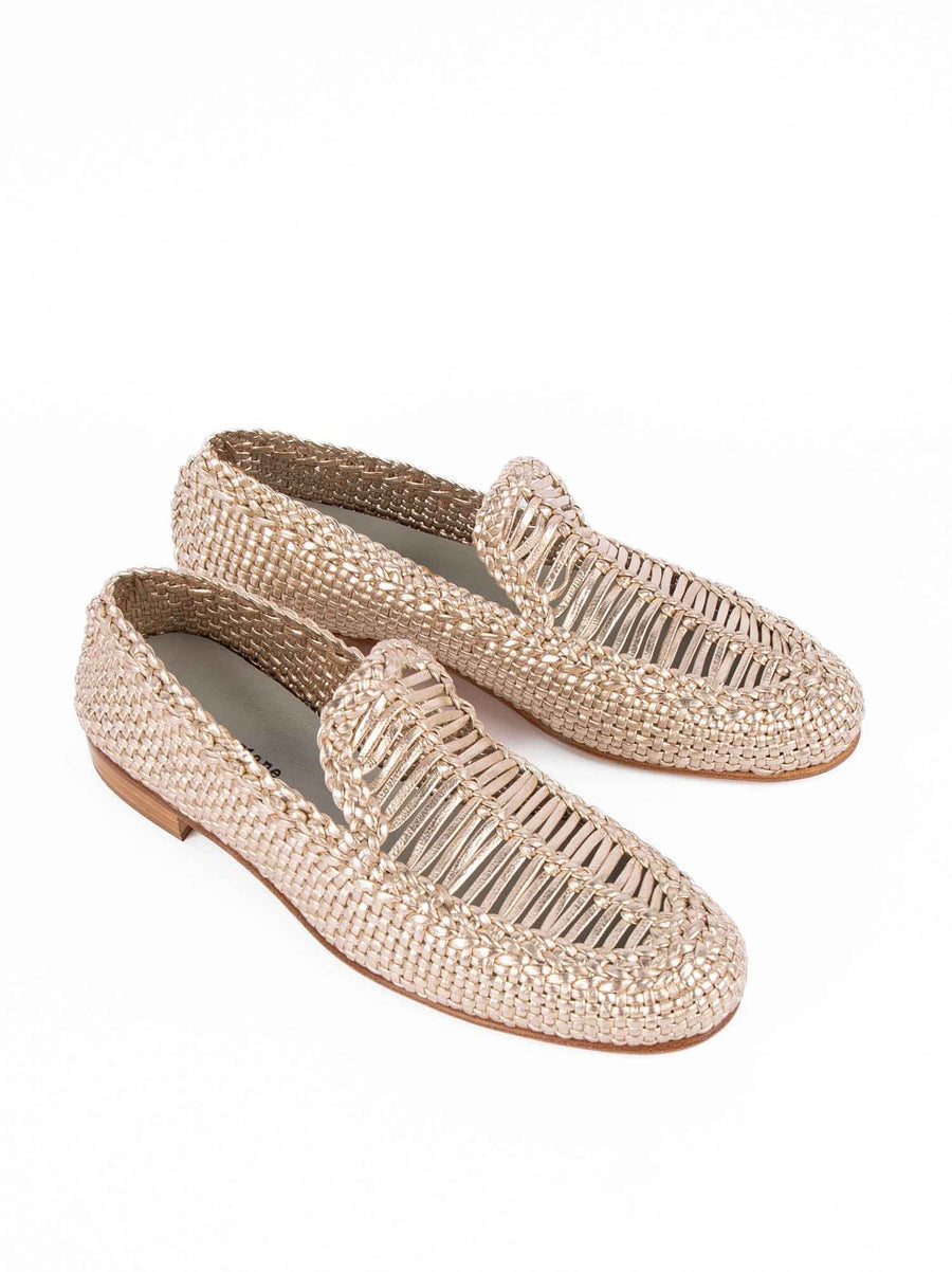 JJA11QN LAMINATED WOVEN LEATHER LOAFERS