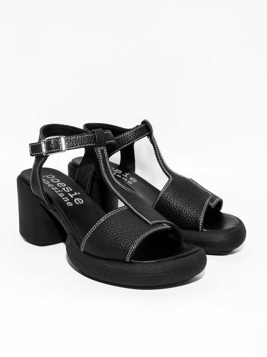 JPC03 LEATHER HEEL SANDALS