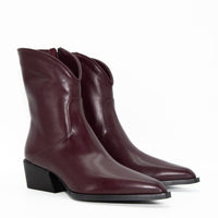 LUZ08 LEATHER HEEL ANKLE BOOTS