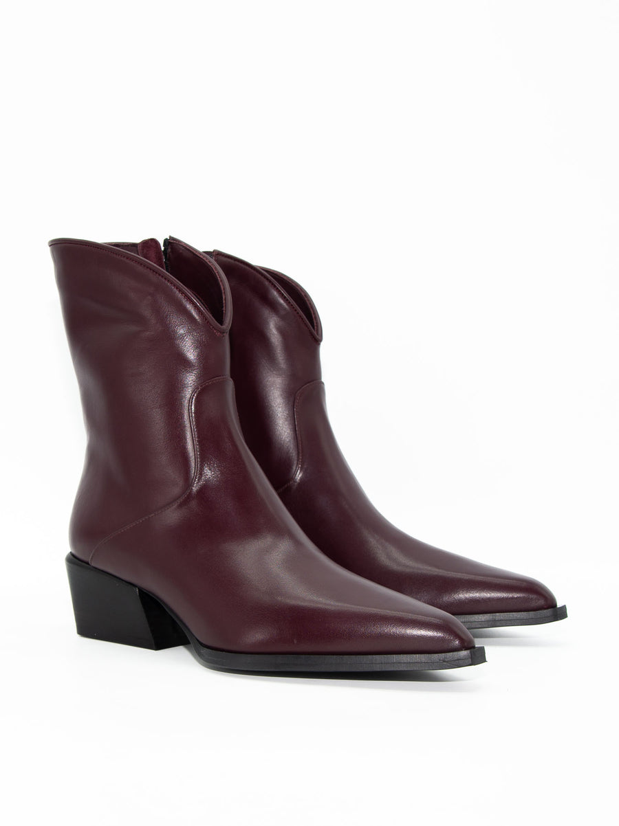 LUZ08 LEATHER HEEL ANKLE BOOTS