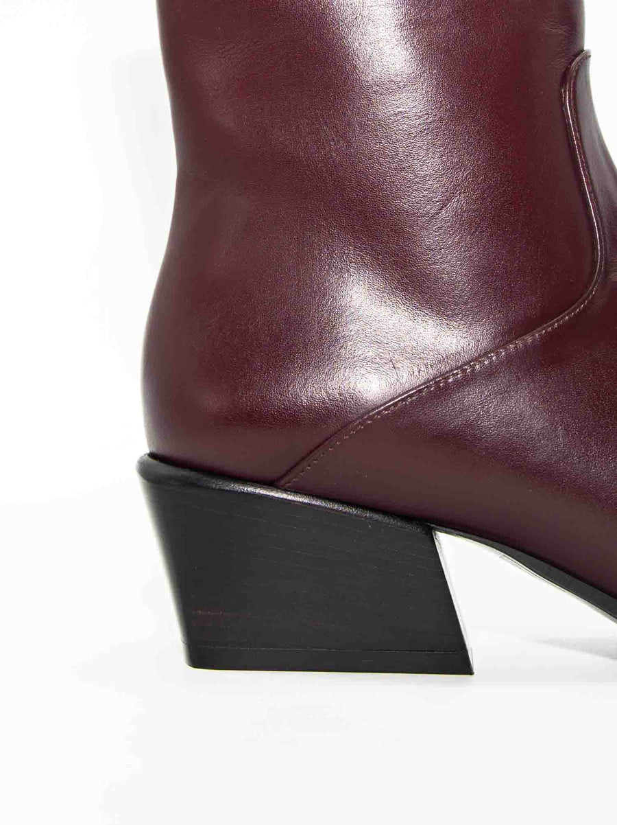 LUZ08 LEATHER HEEL ANKLE BOOTS