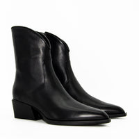 LUZ08 LEATHER HEEL ANKLE BOOTS