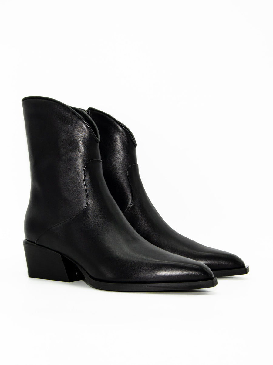 LUZ08 LEATHER HEEL ANKLE BOOTS