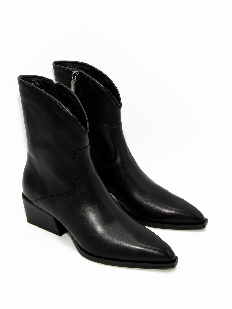 LUZ08 LEATHER HEEL ANKLE BOOTS