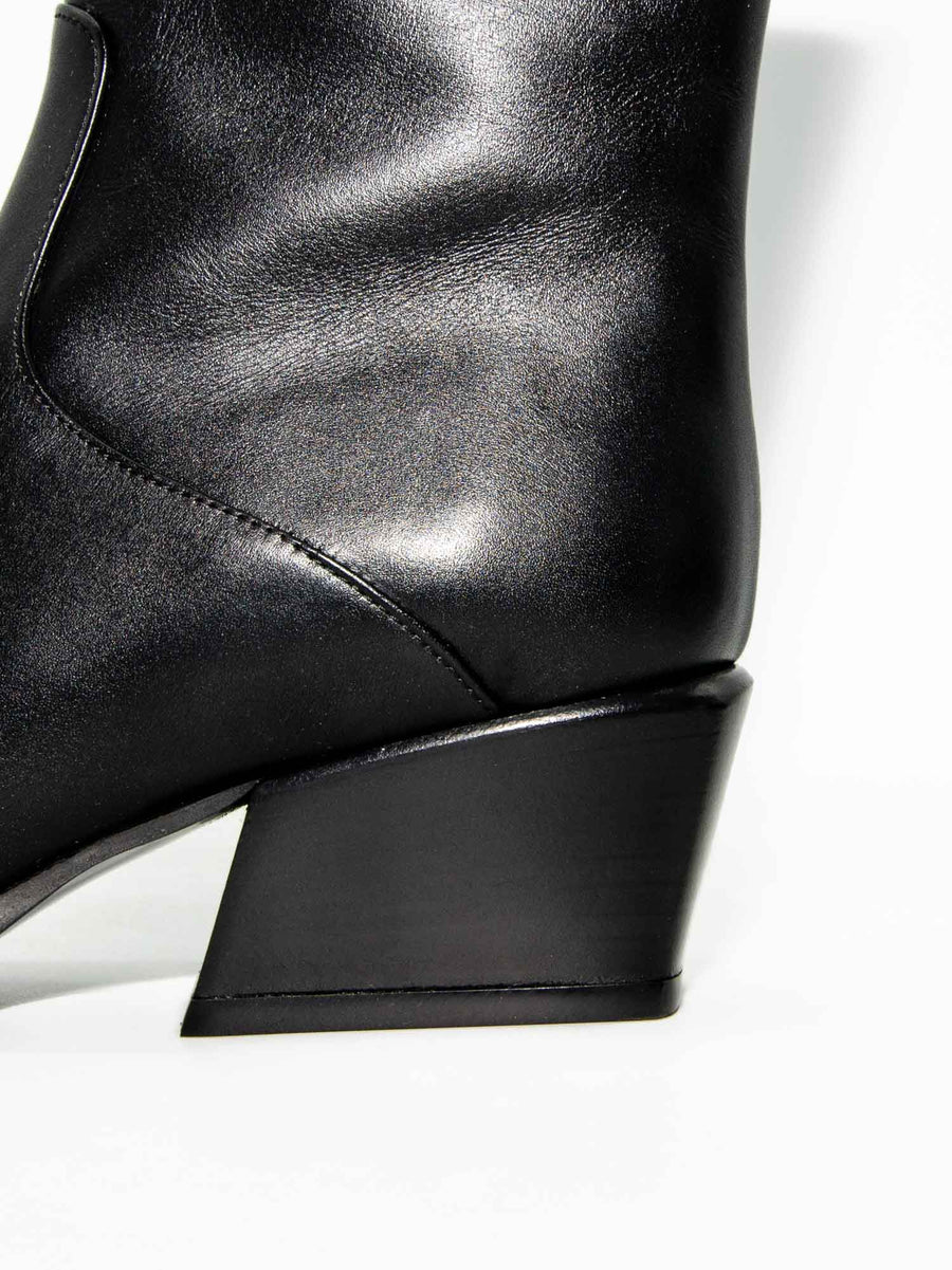LUZ08 LEATHER HEEL ANKLE BOOTS