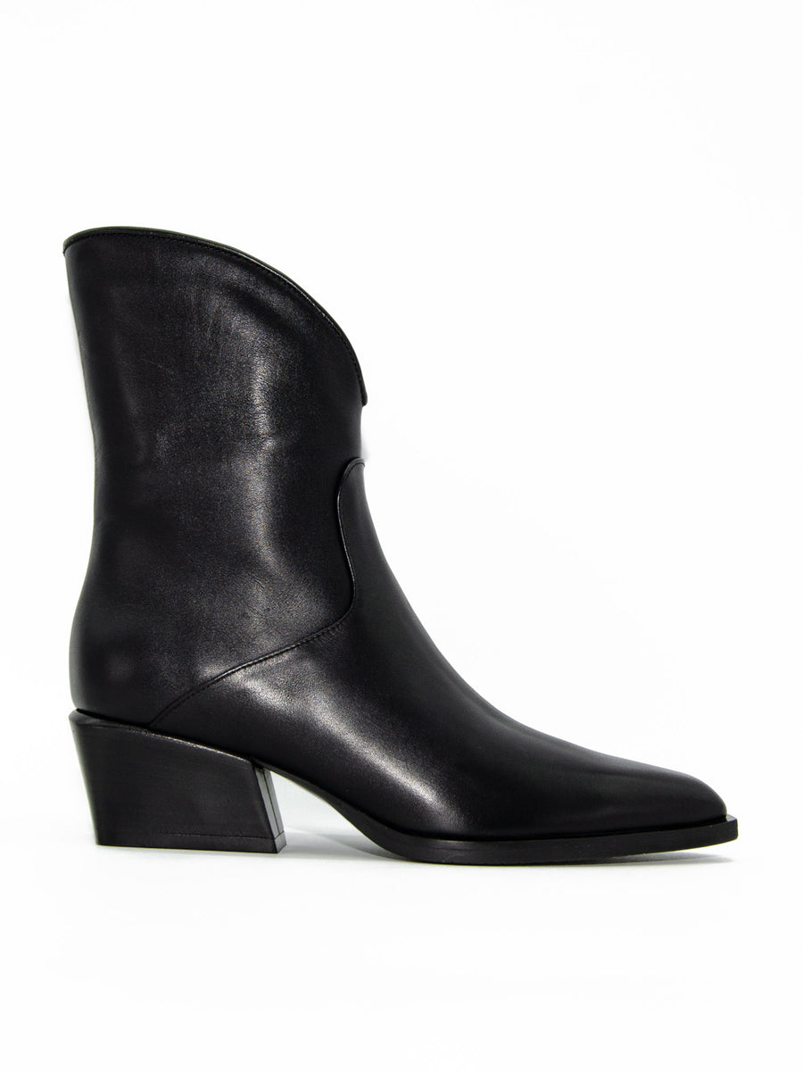 LUZ08 LEATHER HEEL ANKLE BOOTS