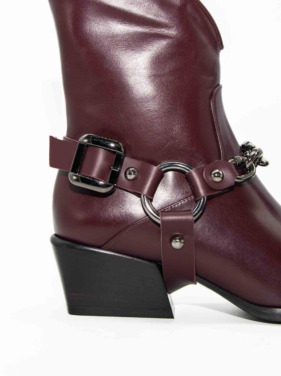 LUZ10 LEATHER HEEL ANKLE BOOTS