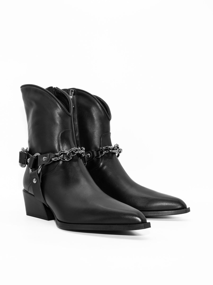 LUZ10 LEATHER HEEL ANKLE BOOTS