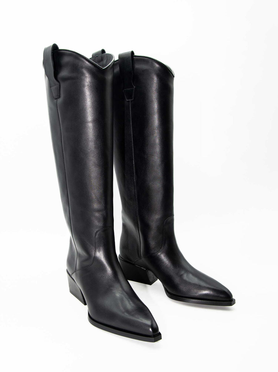 LUZ12 LEATHER HEEL TALL BOOTS