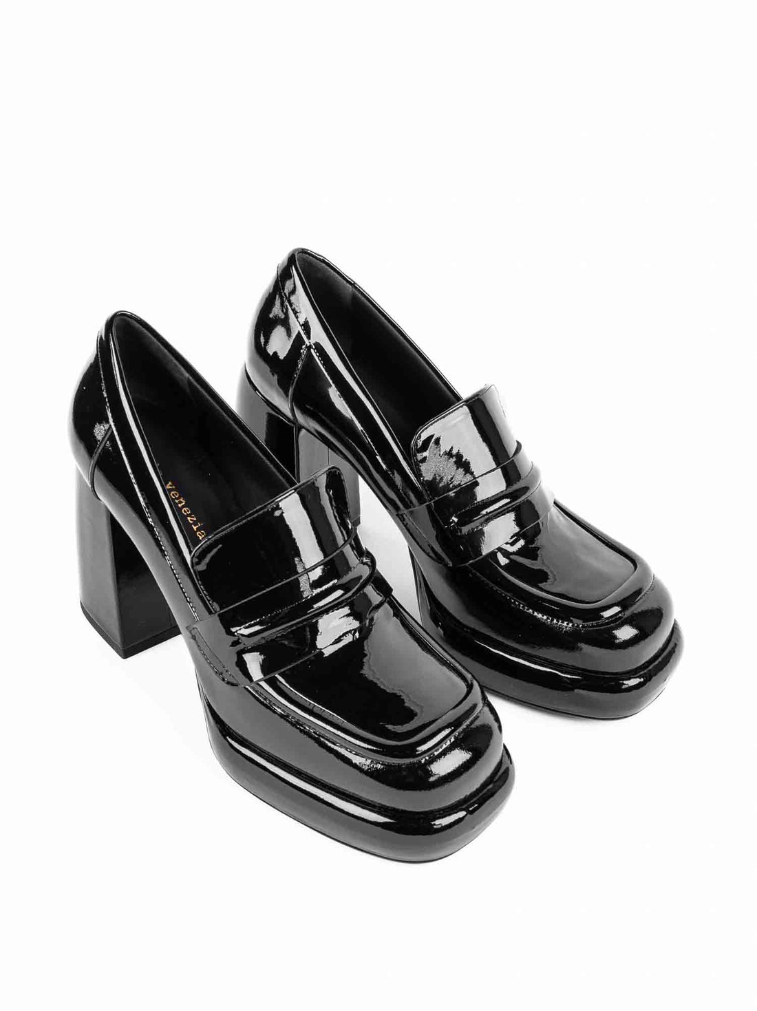 MCA22 PATENT LEATHER PLATFORM LOAFERS