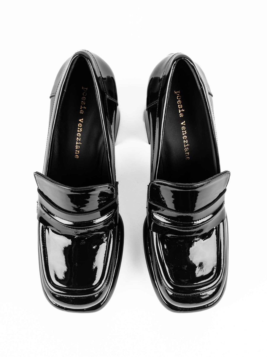 MCA22 PATENT LEATHER PLATFORM LOAFERS