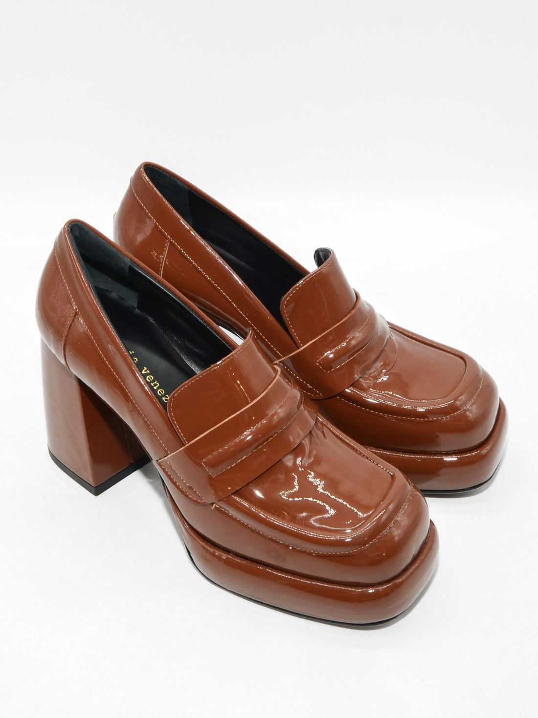 MCA22 PATENT LEATHER PLATFORM LOAFERS