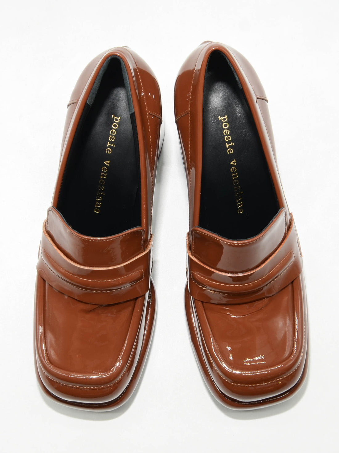 MCA22 PATENT LEATHER PLATFORM LOAFERS