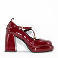 MCA24 PATENT LEATHER PLATFORM PUMPS