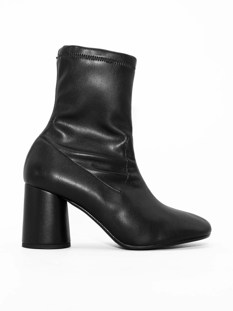 MHV27 FAUX-LEATHER HEEL ANKLE BOOTS