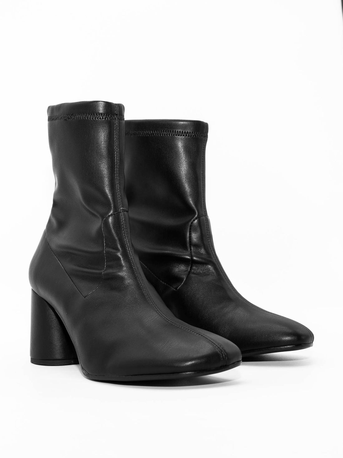 MHV27 FAUX-LEATHER HEEL ANKLE BOOTS