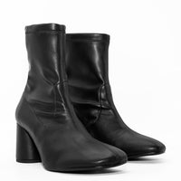 MHV27 FAUX-LEATHER HEEL ANKLE BOOTS