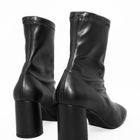 MHV27 FAUX-LEATHER HEEL ANKLE BOOTS