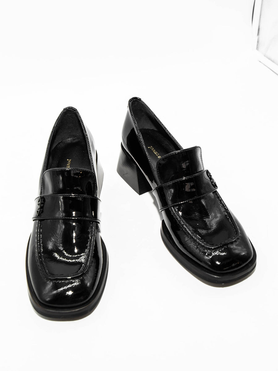 MISV06 PATENT LEATHER HEEL LOAFERS